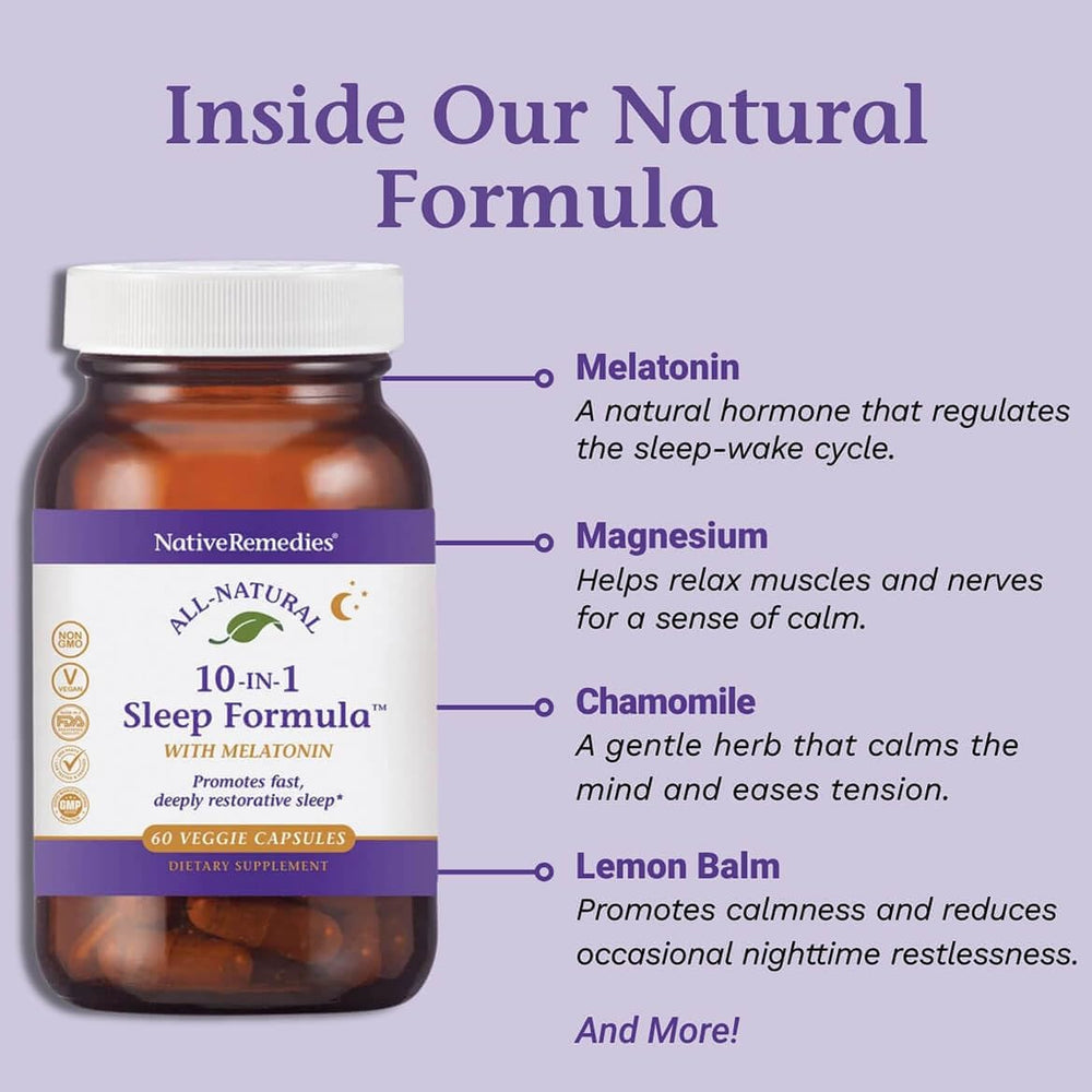Native Remedies vegan sleep capsules ready for nightly use.
