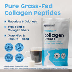 NativePath collagen poured into a beverage to support protein intake.