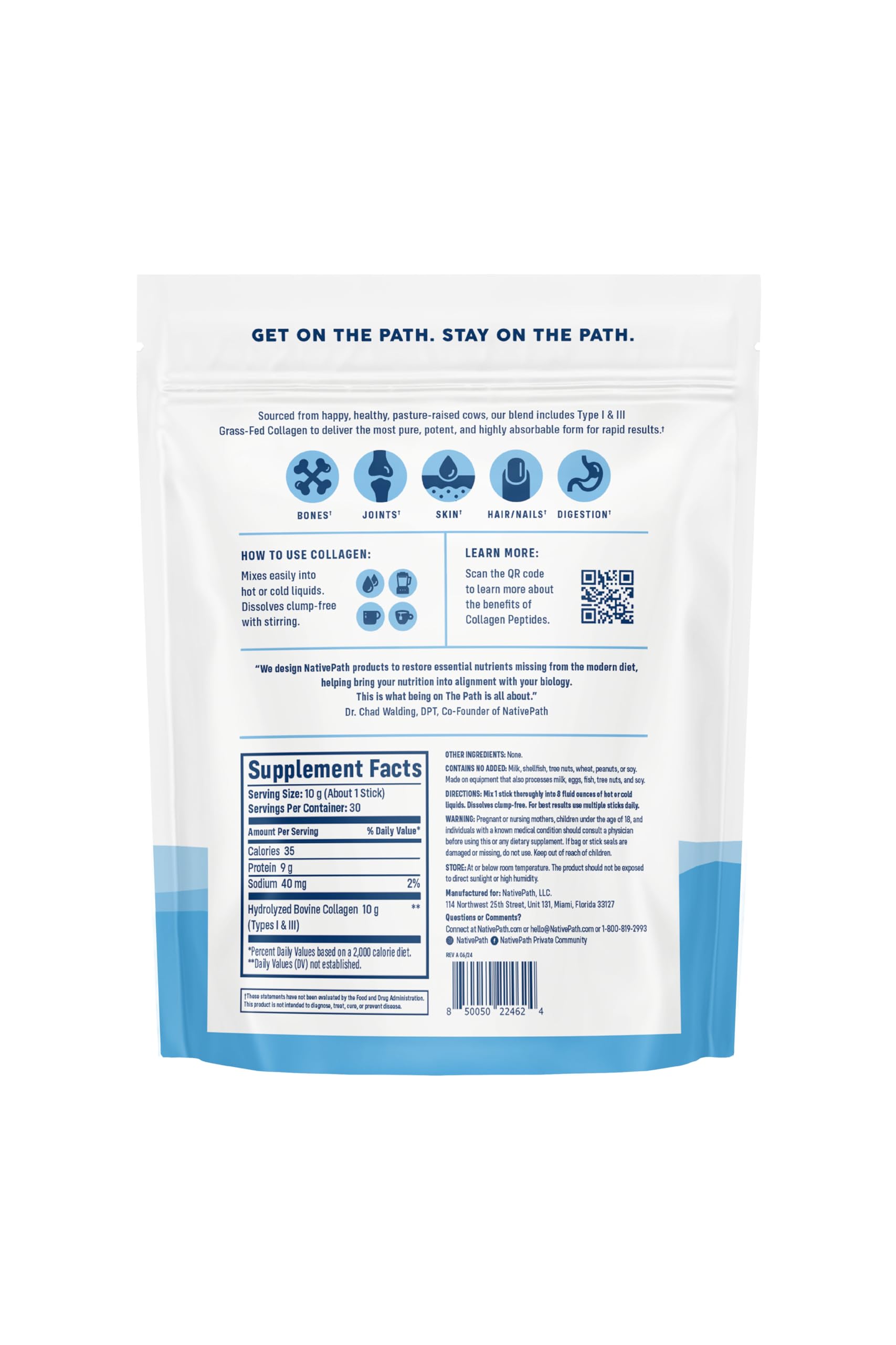NativePath collagen powder stirred into coffee for daily use.