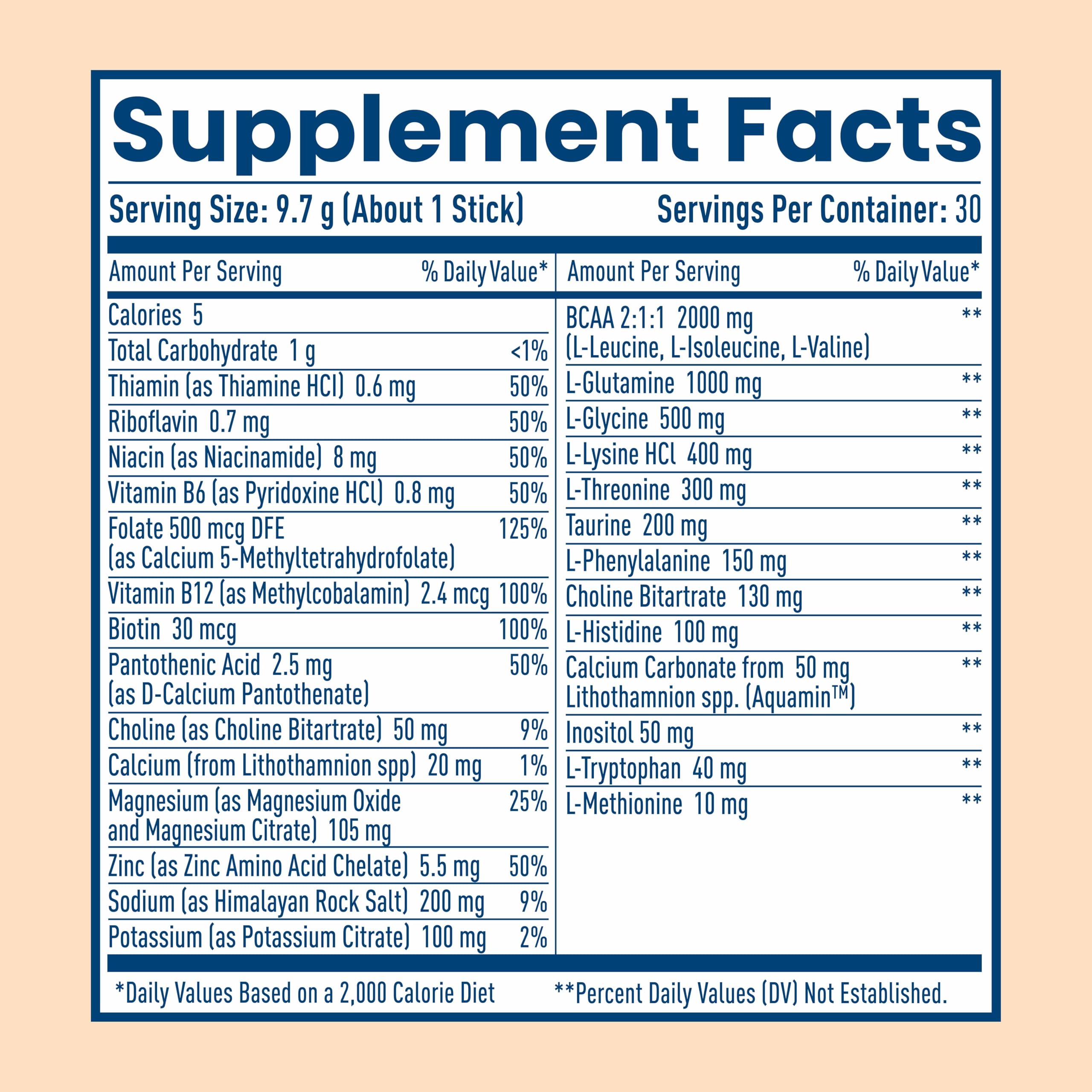 NativePath Hydrate ingredients layout highlighting vitamins and minerals