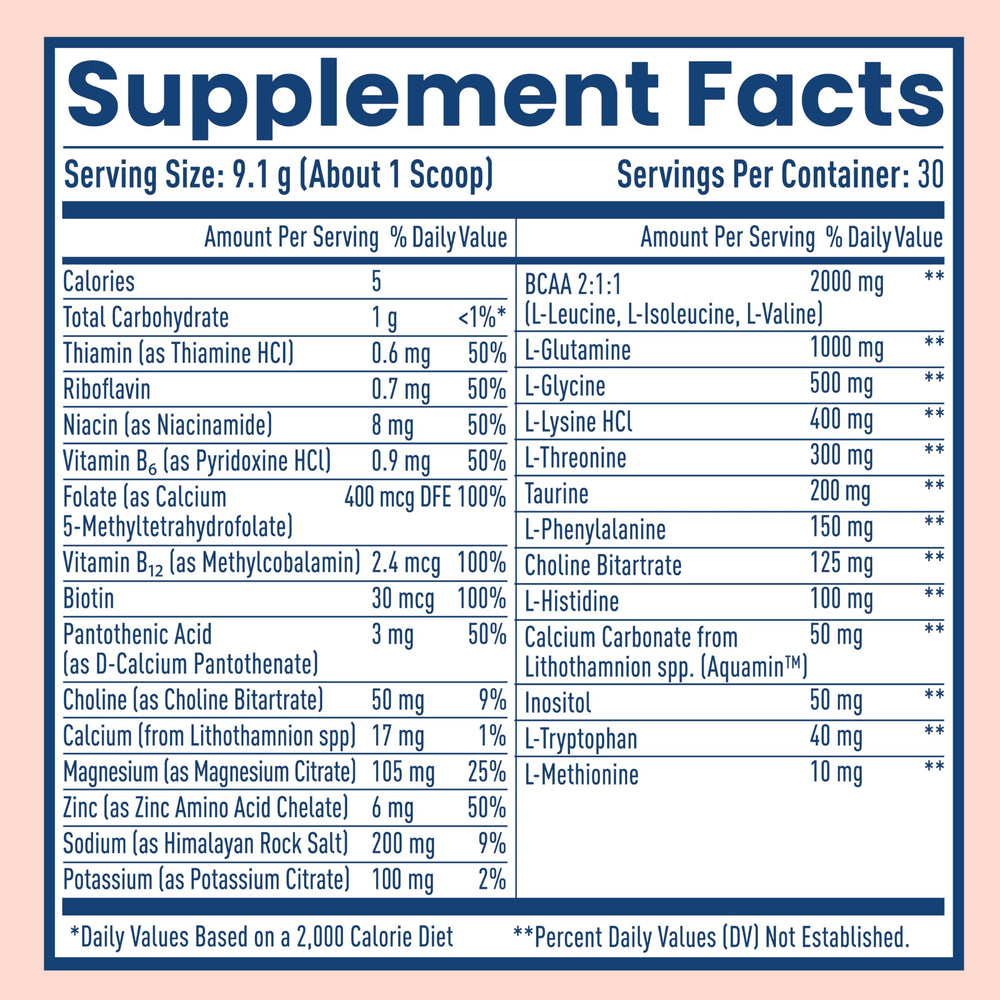 Scoop and packaging close-up showing convenient serving for on-the-go hydration.