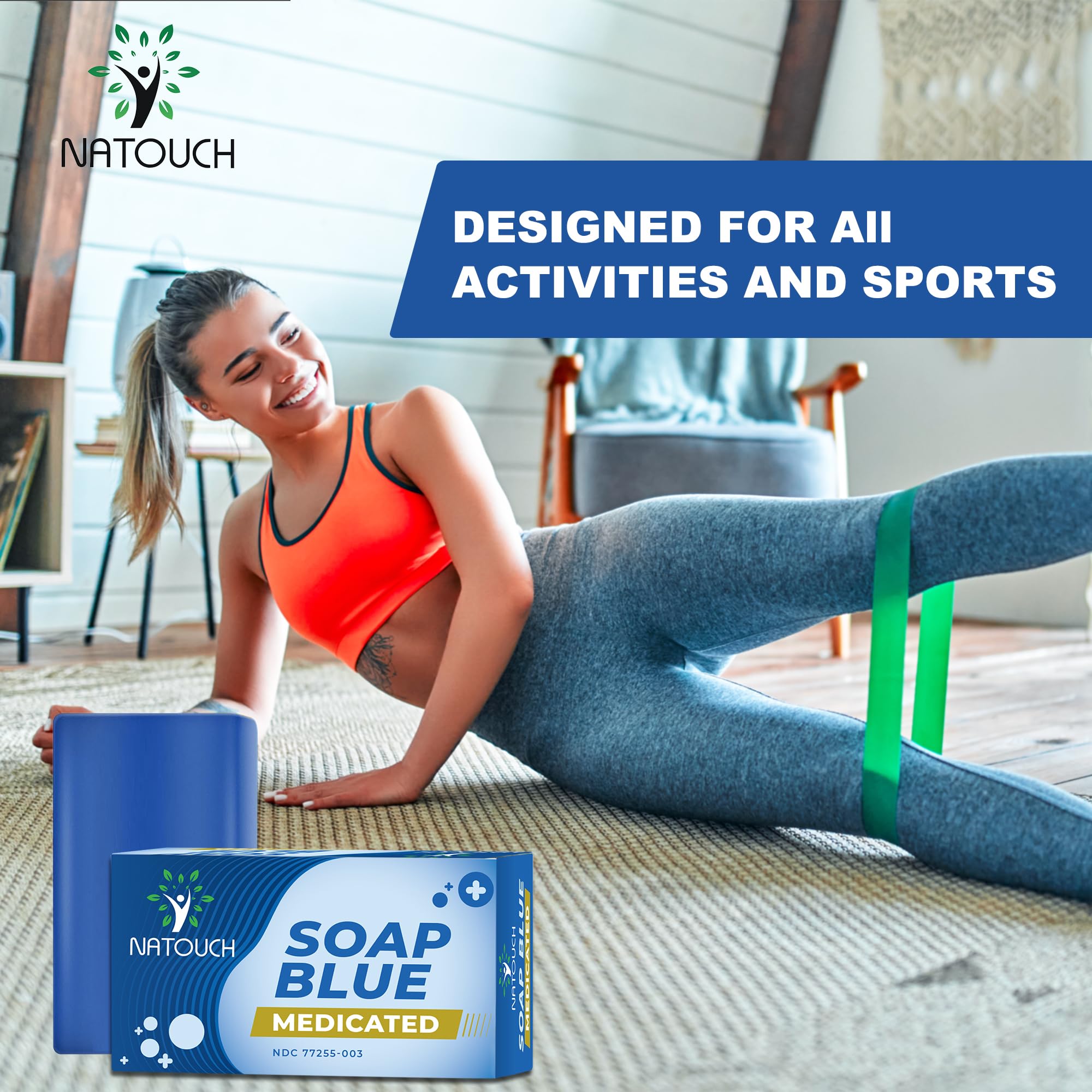 Natouch antifungal soap bar suitable for athletes and active lifestyles.