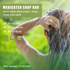 Natouch antifungal soap bar for athletes, ready in gym bag for active skin care.