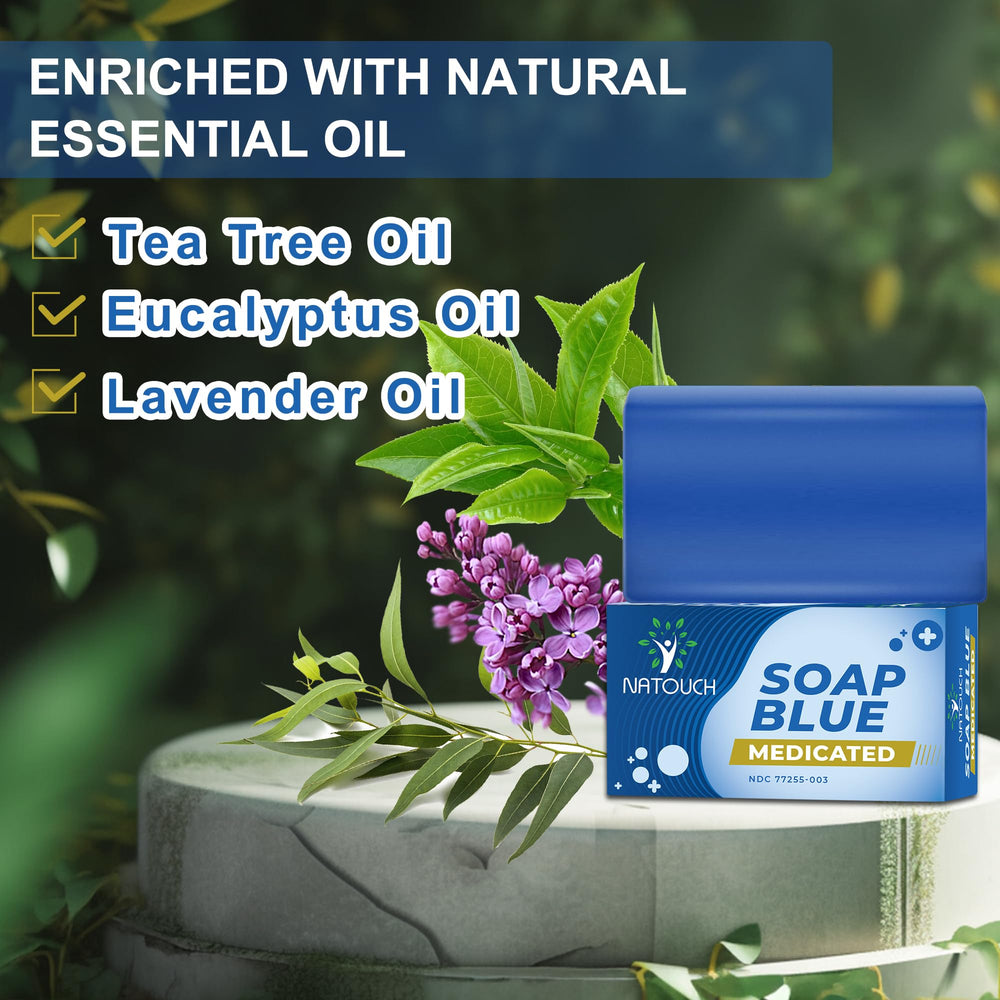 Natouch antifungal soap bar with eucalyptus oil for refreshing cleanse and nourishment.