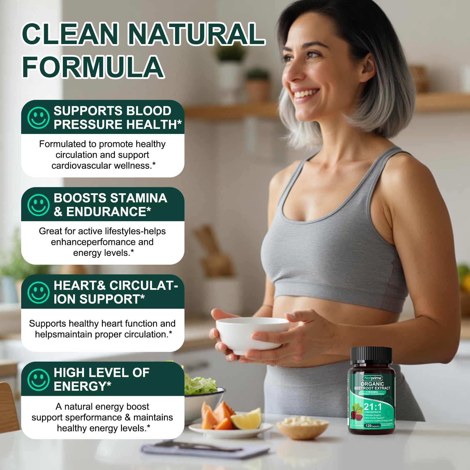 Natprime Beet Root Capsules packaging stand-up view.