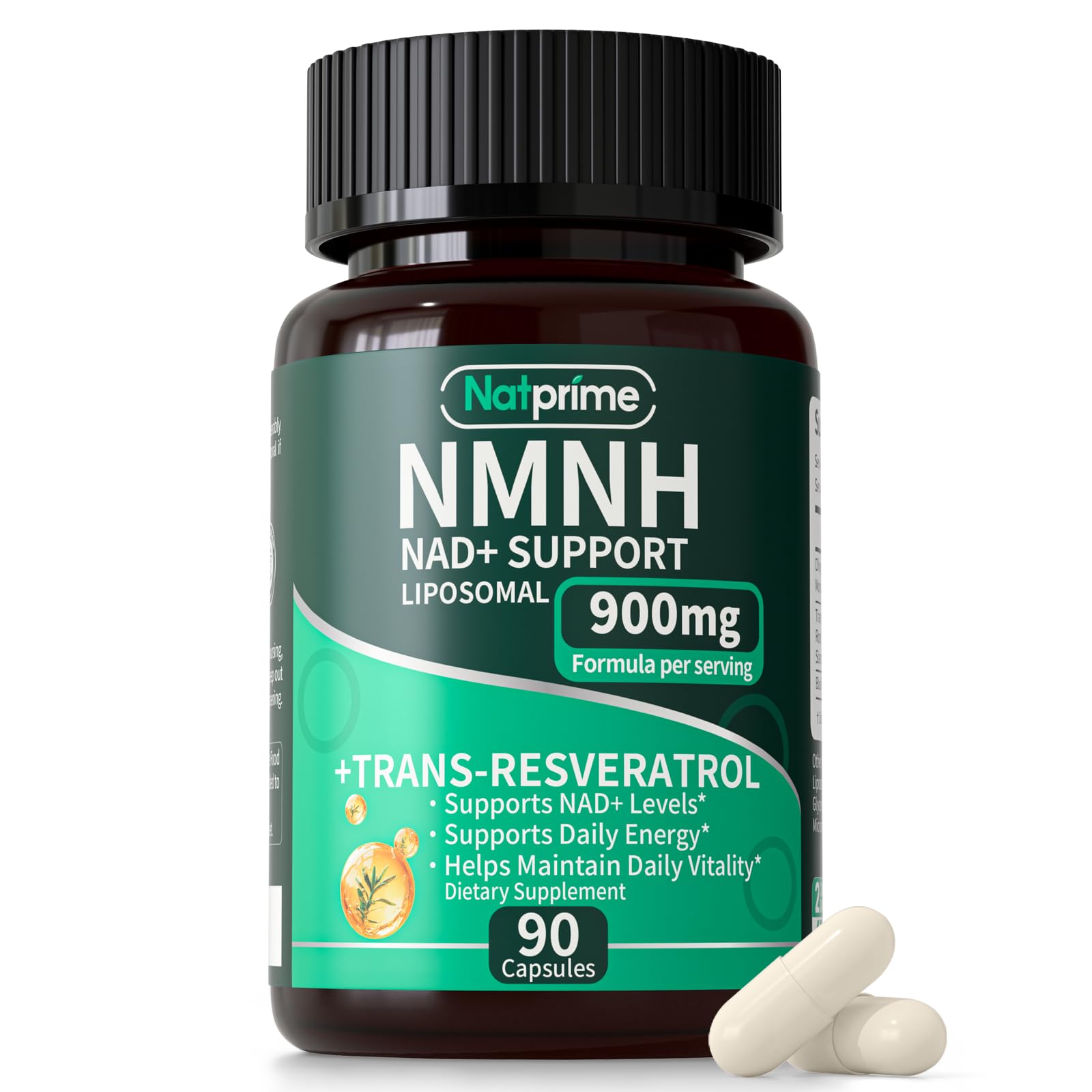 Natprime NMNH bottle front view signaling energy and vitality.