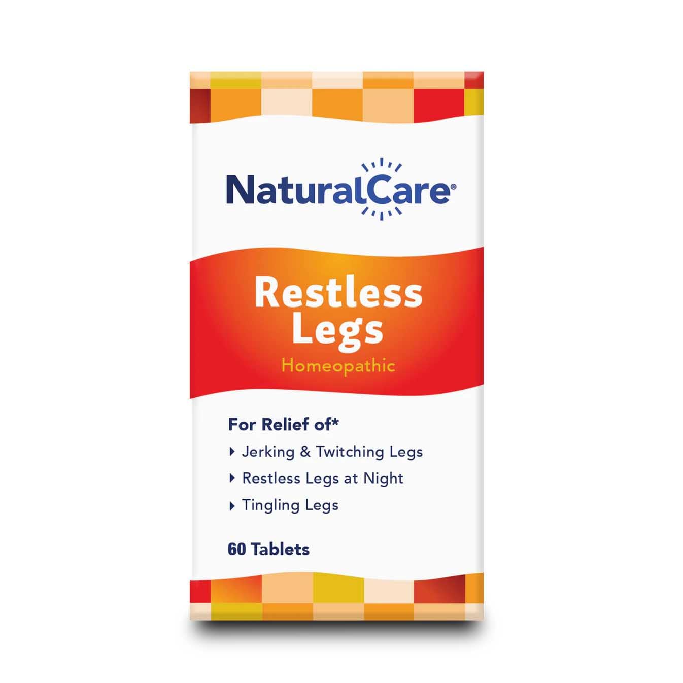 Natra-Bio NaturalCare Restless Legs tablets pack shot for convenient evening use