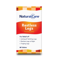 Natra-Bio NaturalCare Restless Legs tablets pack shot for convenient evening use