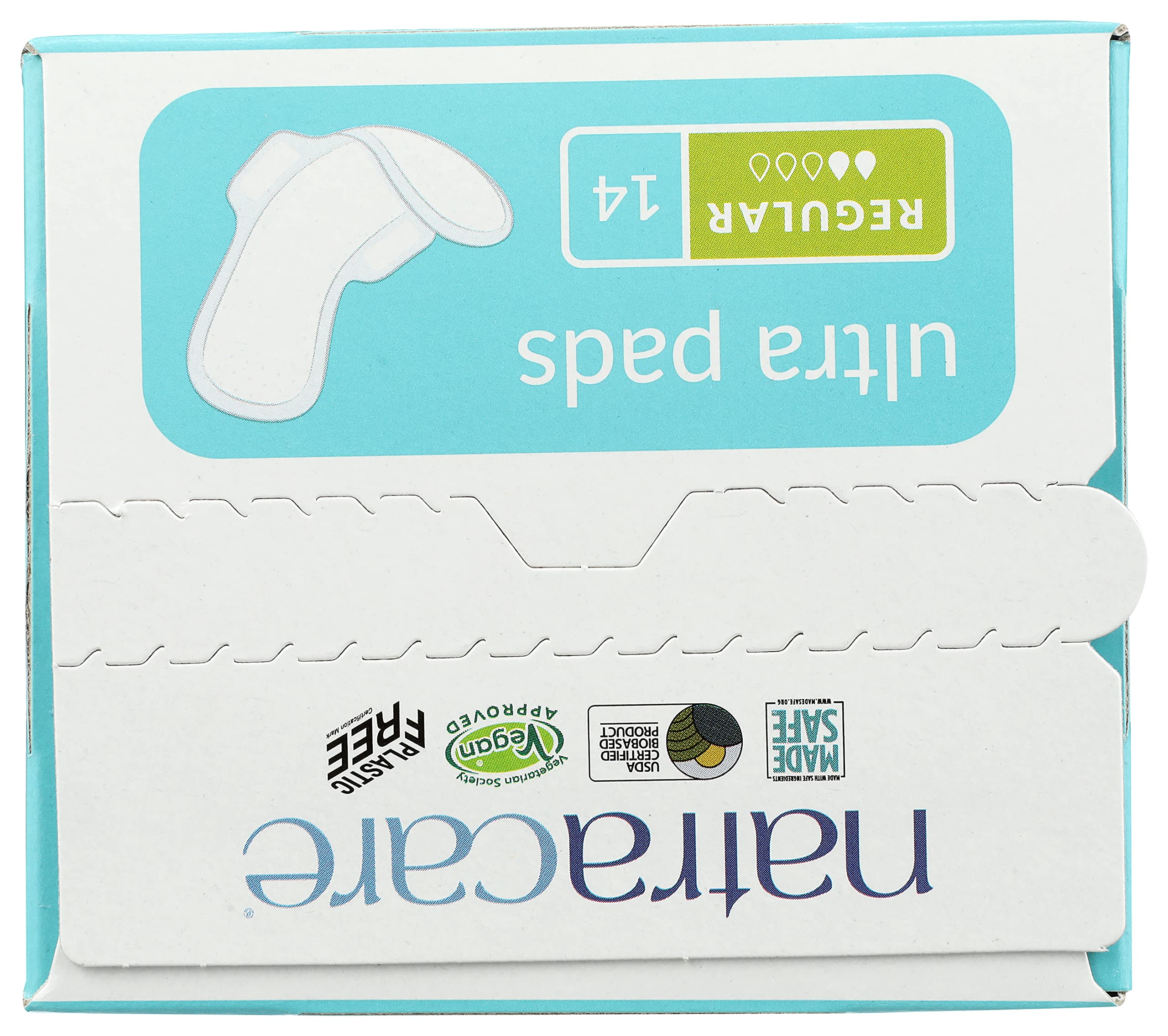 Natracare biodegradable pad materials close-up emphasizing sustainability.