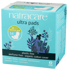 Natracare fragrance-free pad close-up highlighting pure materials.