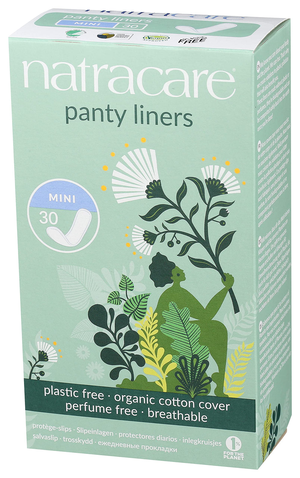 Breathable natural materials in NATRACARE liners support comfortable wear