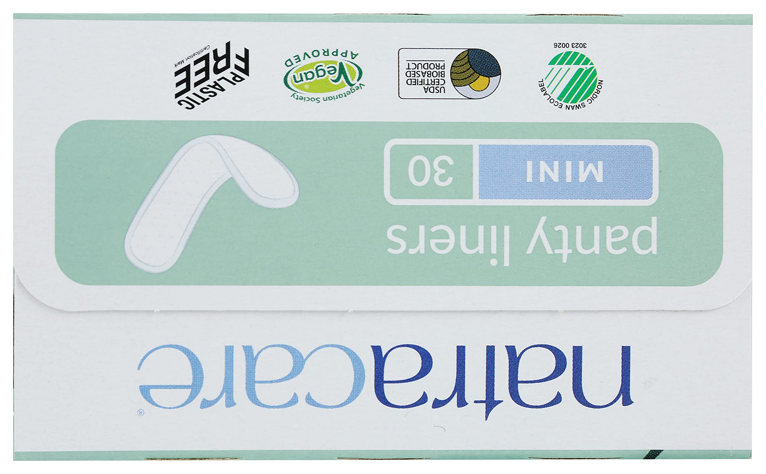 Slim, discreet shape of NATRACARE liners offers all-day comfort