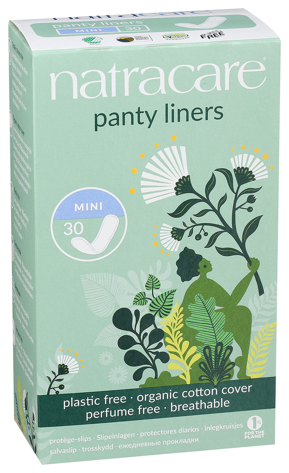 NATRACARE unscented liners with absorbent core for reliable everyday comfort