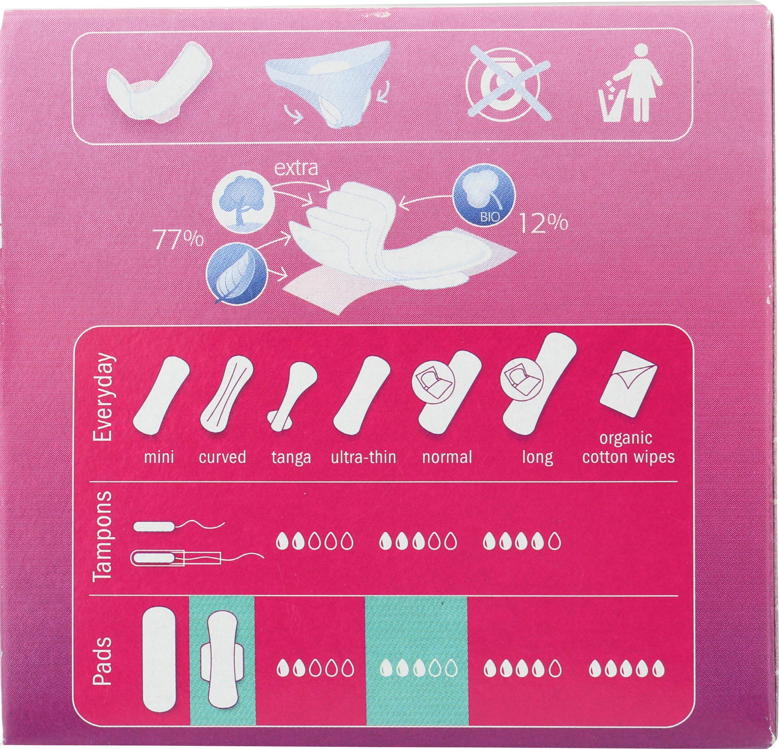 Soft organic cotton absorbent core from Natracare Ultra Extra pads with wings