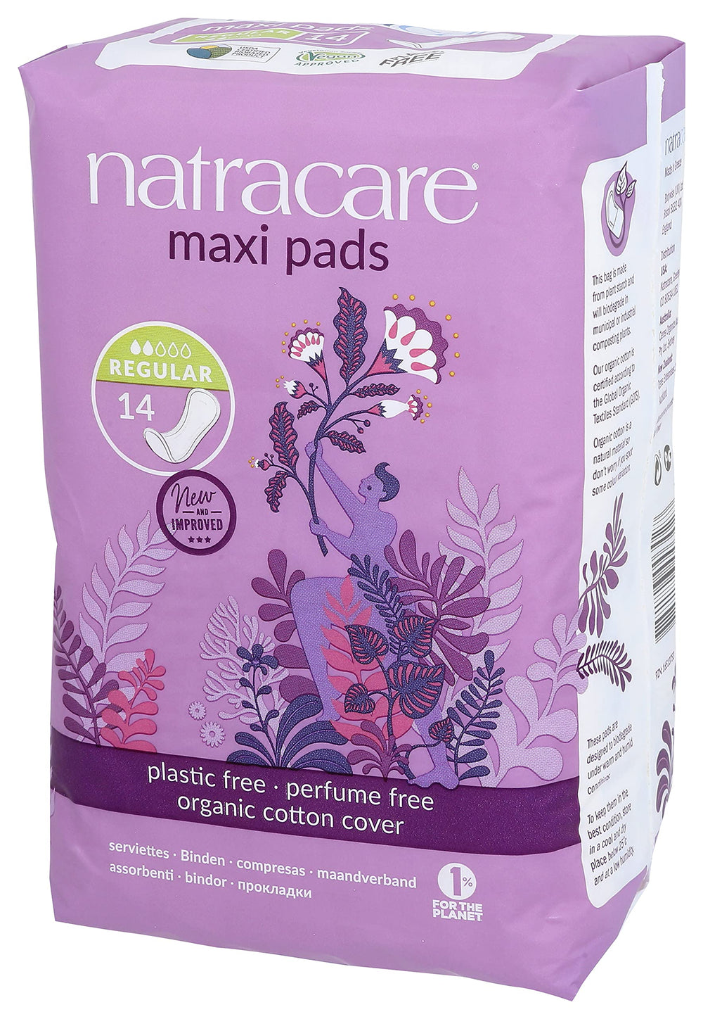 Natracare pad outer view shows slim, discreet profile.