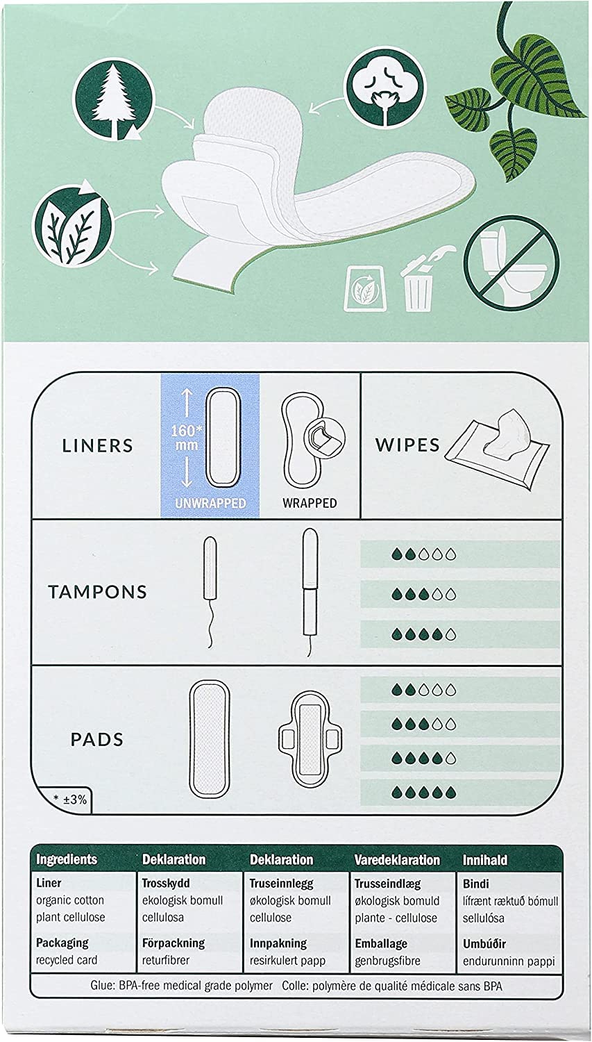 Natracare Panty Liners Mini organic cotton close-up emphasizes softness against skin