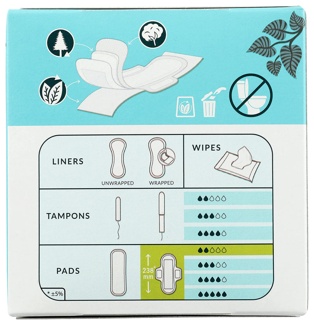 Natracare regular slim pad in-use worn with underwear.