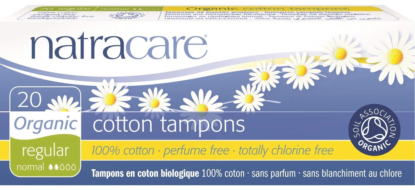 Front view of Natracare tampon no applicator pack, natural and mess-free.