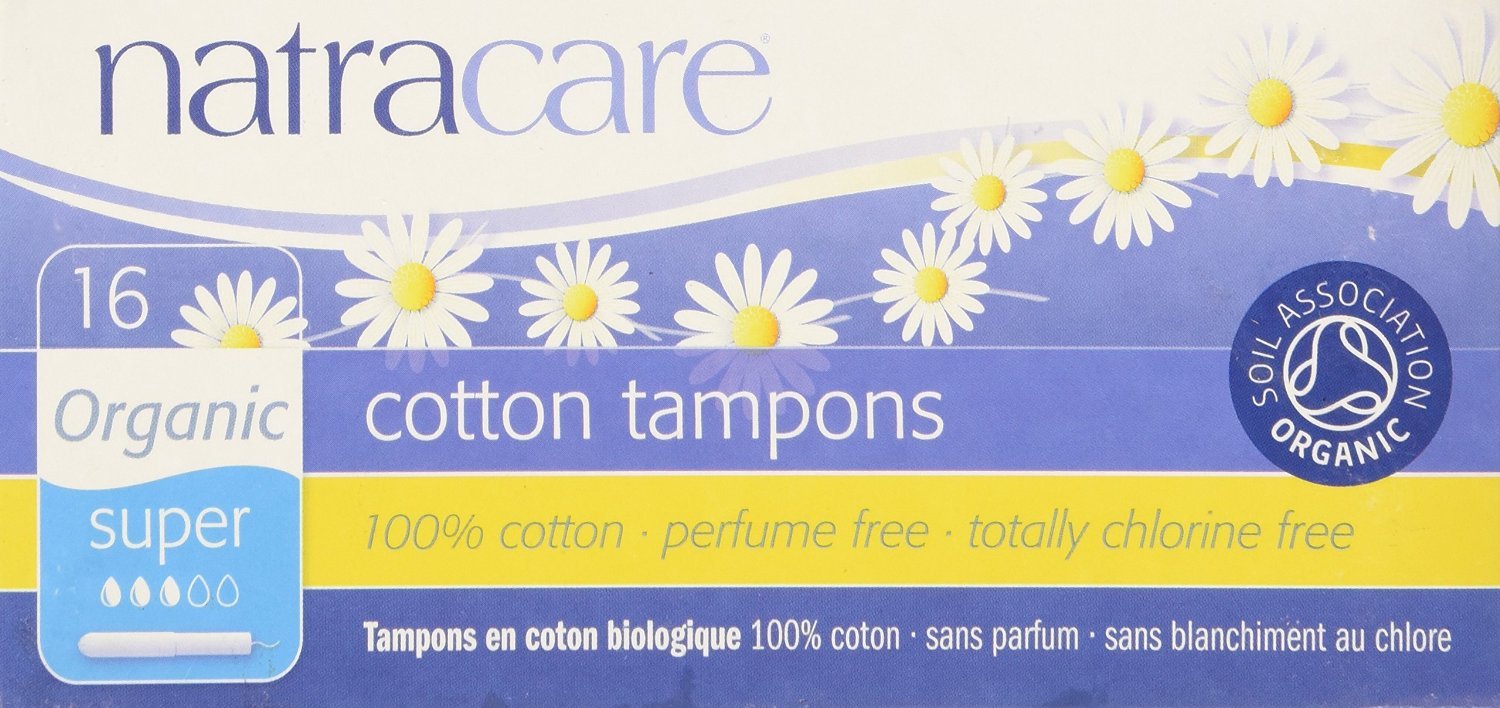 Natracare Tampons Super with Applicator detail, chlorine-free and chemical-free materials.