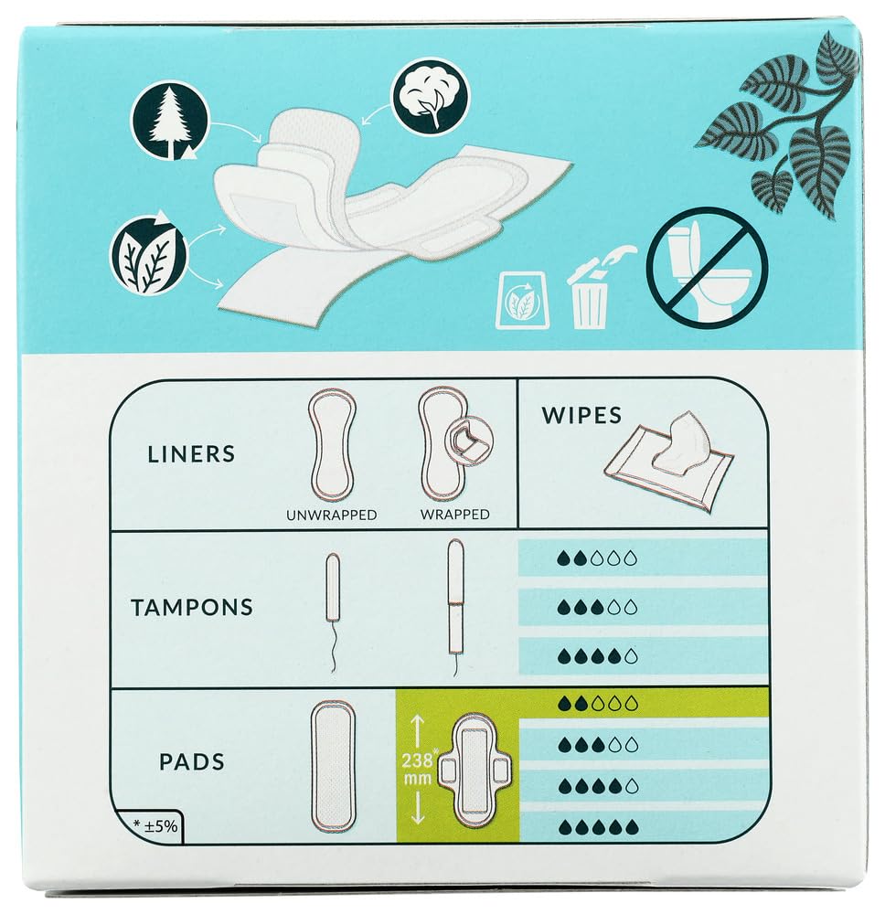 Natracare Ultra Pads with Wings feature a waterproof plant-based back.