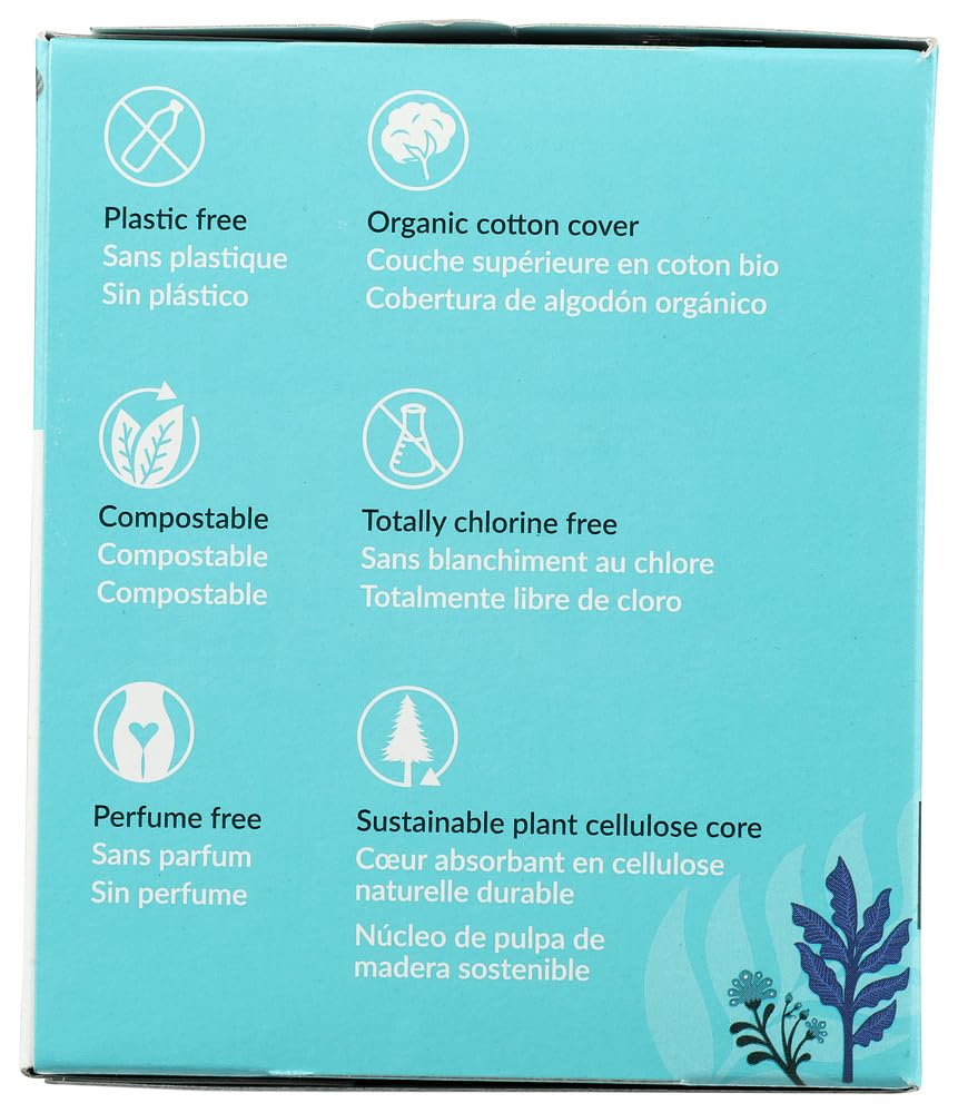 Natracare Ultra Pads with Wings have an absorbent cellulose core for dryness.