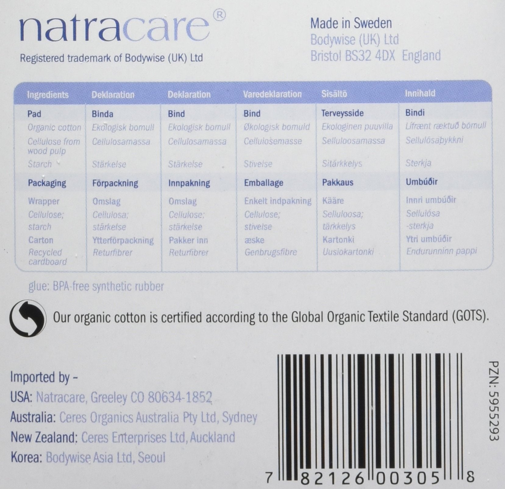 Natracare vegan product with ethical sourcing across the supply chain.