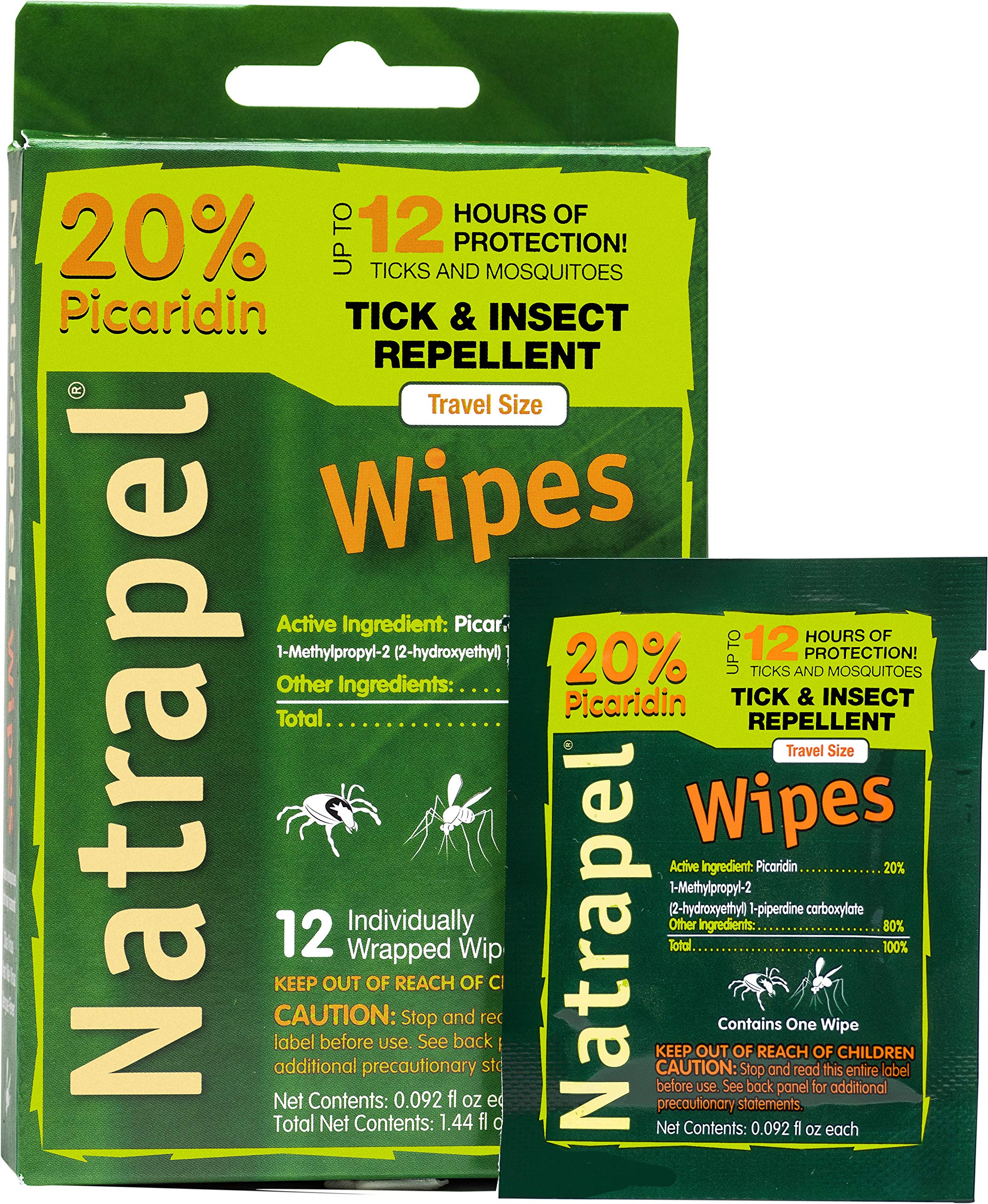 Natrapel Picaridin wipes individually wrapped for easy on-the-go use