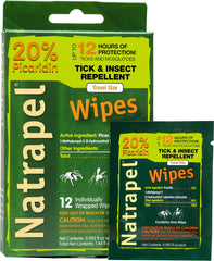 Natrapel Picaridin wipes individually wrapped for easy on-the-go use