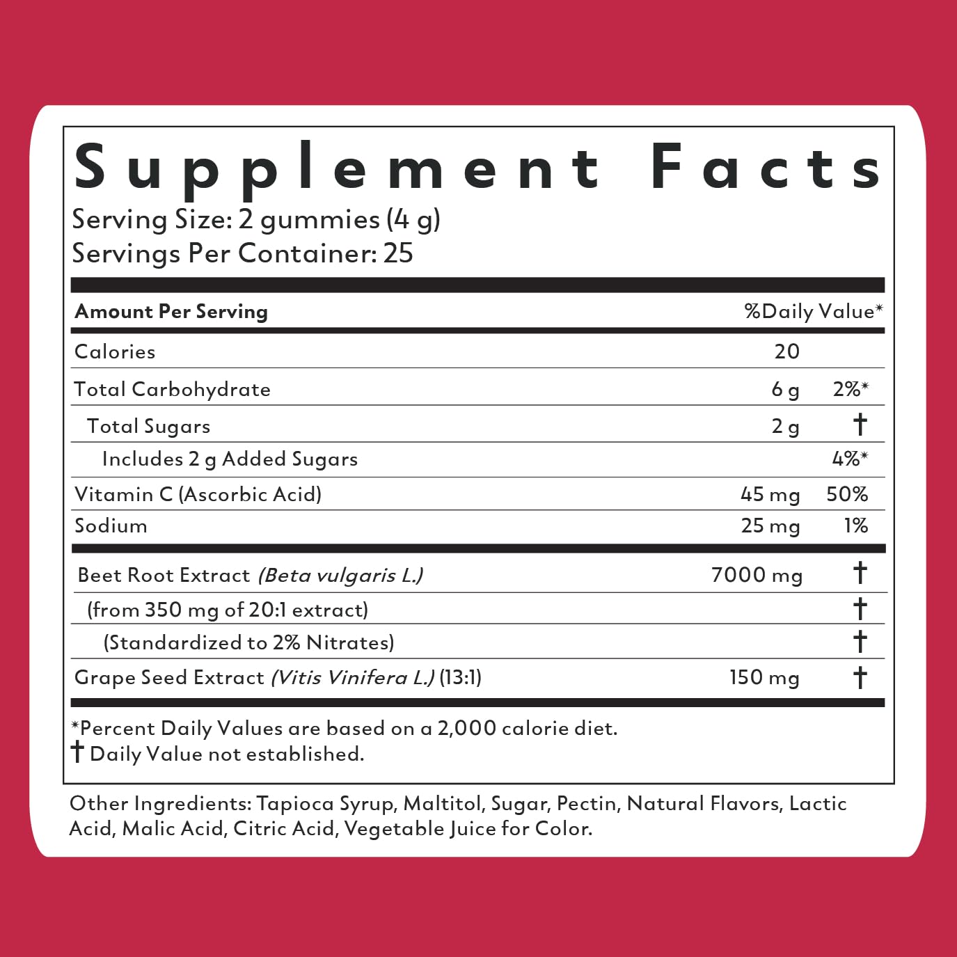 Natrava Beets+ Gummies packaging box showing vegan non-GMO and gluten-free promise.