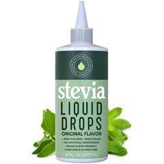 NatriSweet Stevia Liquid Drops bottle ready for zero-calorie sweetness in beverages.