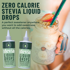 Pouring NatriSweet drops into a beverage to replace sugar.