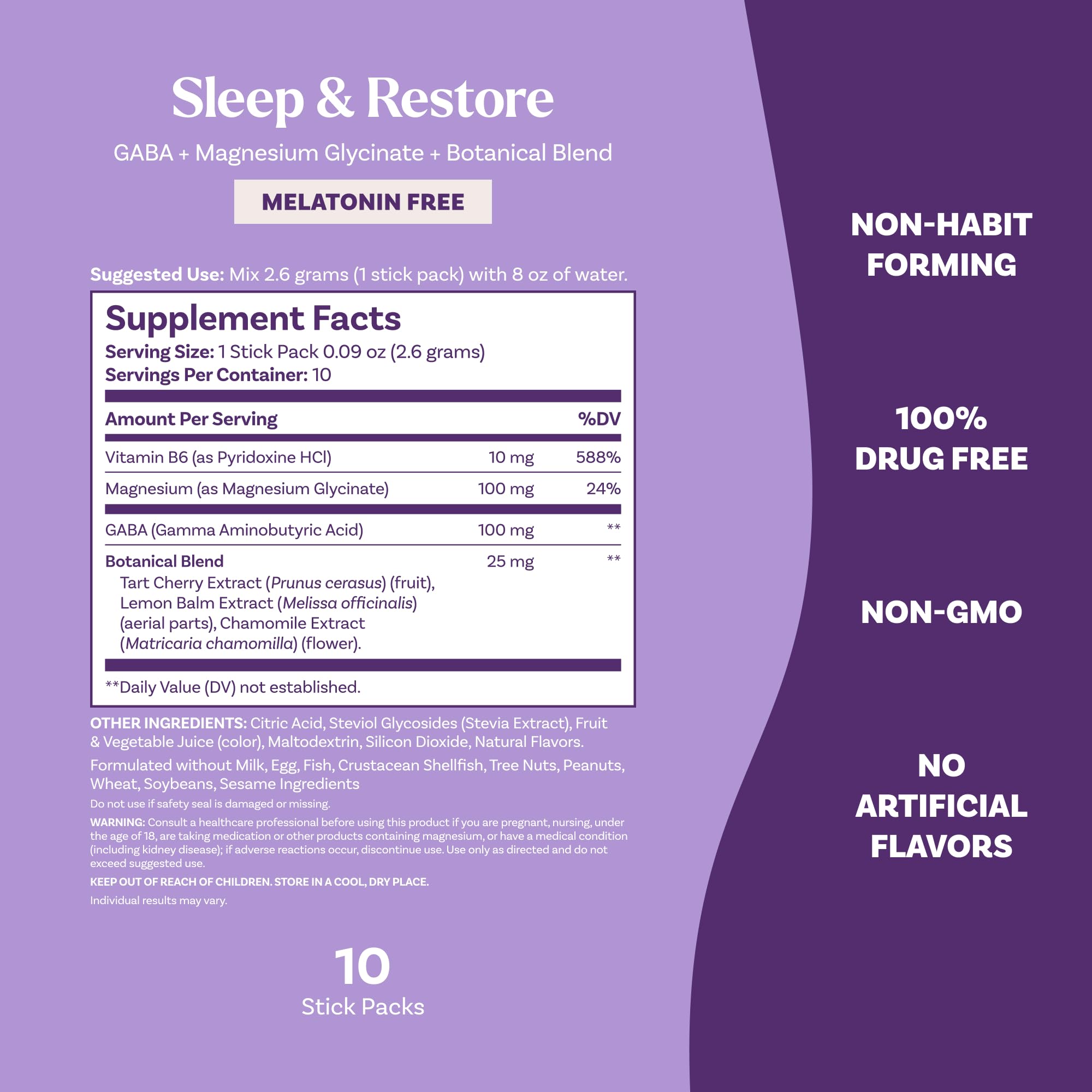 Natrol Sleep and Restore ingredients label overview for informed nightly choices.