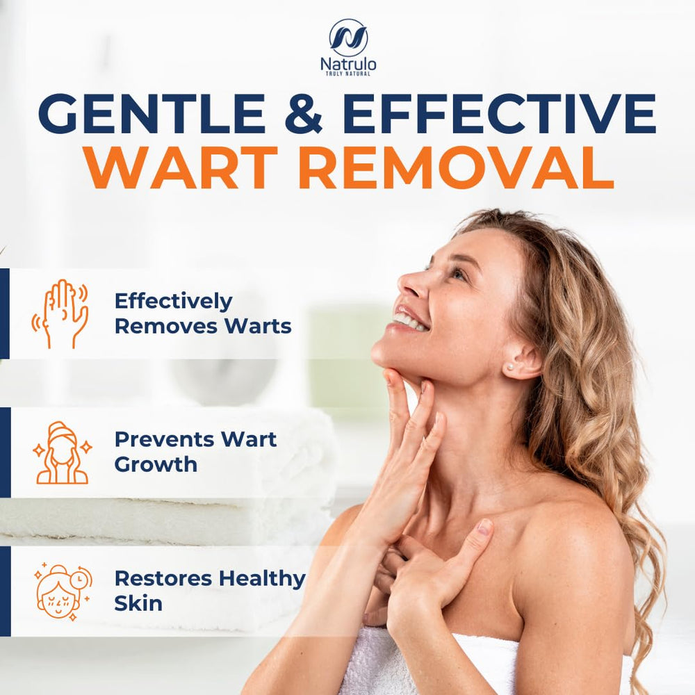 Natrulo Wart Remover applied to the face with gentle, soothing action.