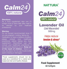 Nattura Calm Aid lavender softgel capsules closeup for easy swallowing