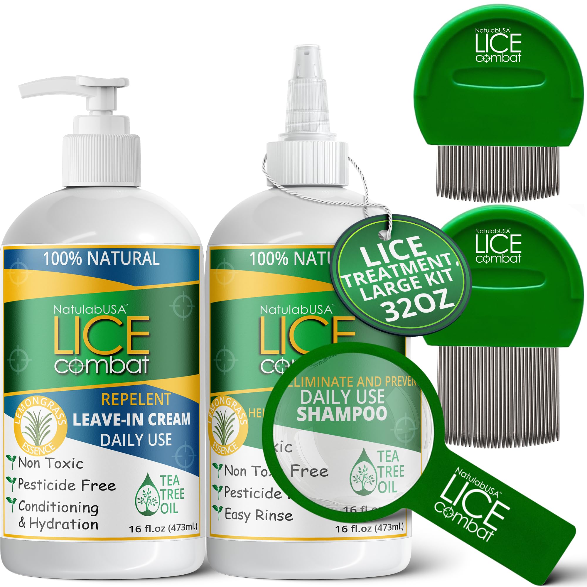 NatulabUSA Leave-in Cream pump demonstrates easy daily lice protection
