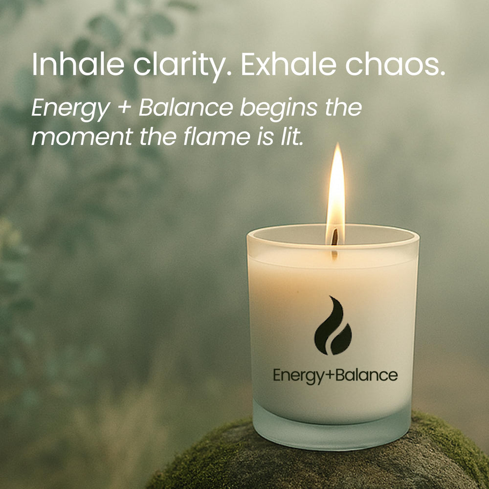 Natur IX cleansing candle with wood lid base enhances décor and protection.