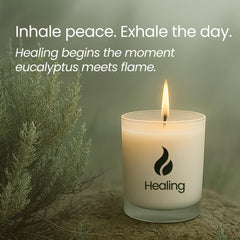 Natur IX candle wood lid base doubles as a heat-safe stand.