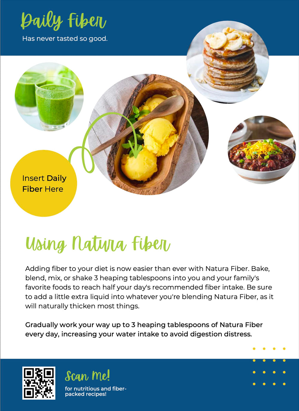 Natura Fiber burdock root component underscoring whole-food sourcing