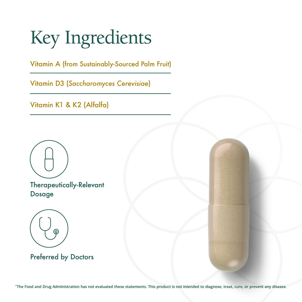 Natura Health Products Vitamin D-A-K capsules on a clean surface, convenient daily use