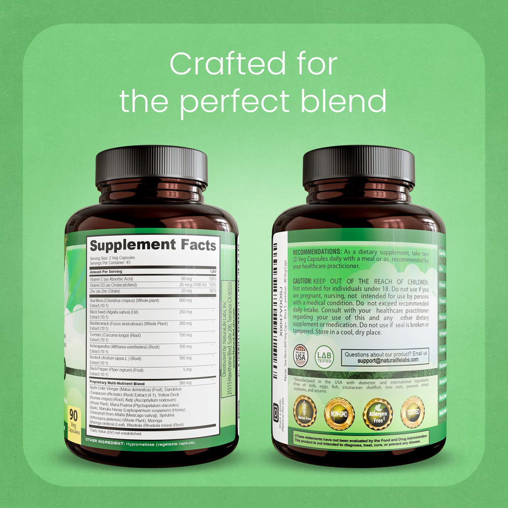 NaturaLife Labs label shows gluten-free and no fillers.