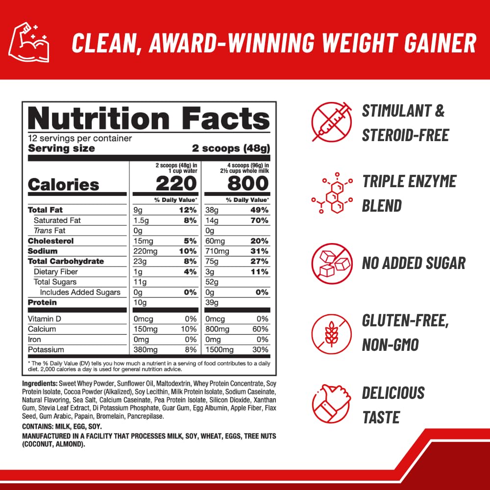 Naturade Weight Gain powder scoop showing calorie dense mix for nutrition