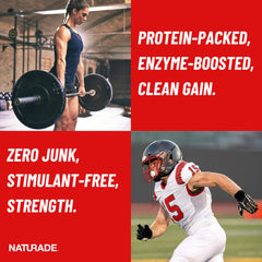 Naturade weight gain vanilla mixed shake on table conveys creamy texture and flavor