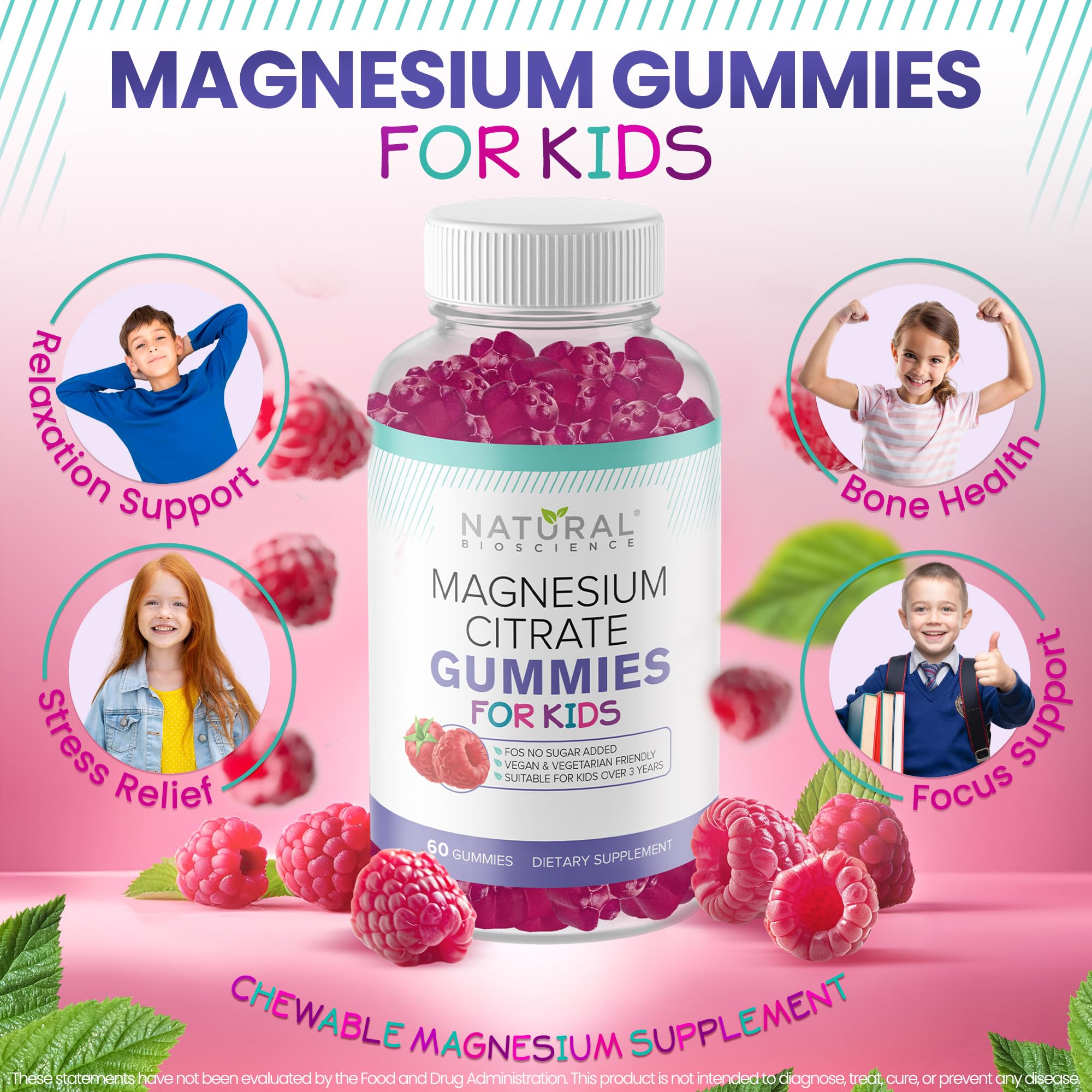 Natural BioScience Calm Kids gummies serving shows easy daily calm