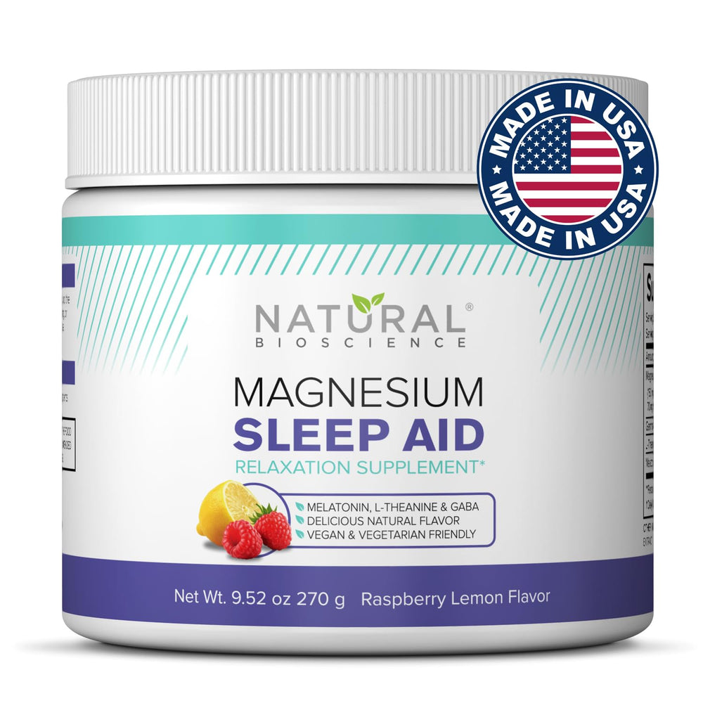 Natural BioScience Magnesium Sleep Night Time Powder bottle ready for bedtime relaxation
