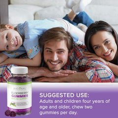 Natural BioScience Sambucus Elderberry Gummies packaging overview vegan and gluten-free