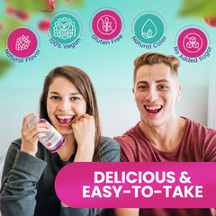 Natural BioScience vegan gluten-free label on gummies packaging signals inclusive formula.