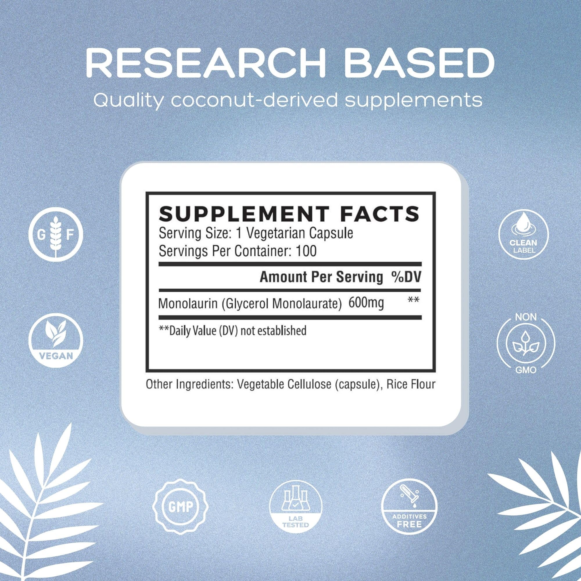 Natural Cure Labs monolaurin USA-made assurance label.