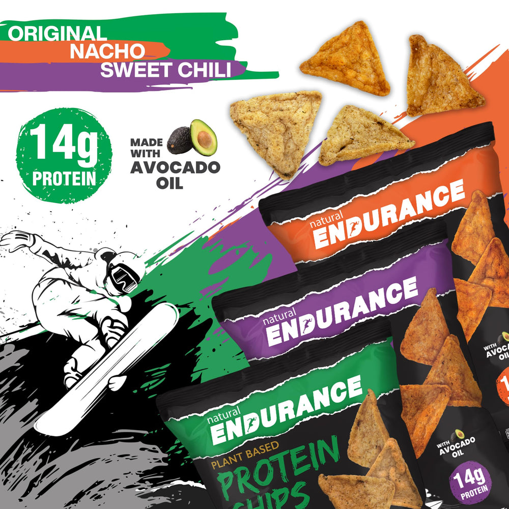 Natural Endurance Protein Chips crunchy texture closeup shows popped crispness.