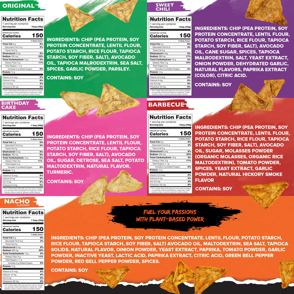 Natural Endurance Protein Chips Barbecue bag offering savory crunch and 14g protein per serving