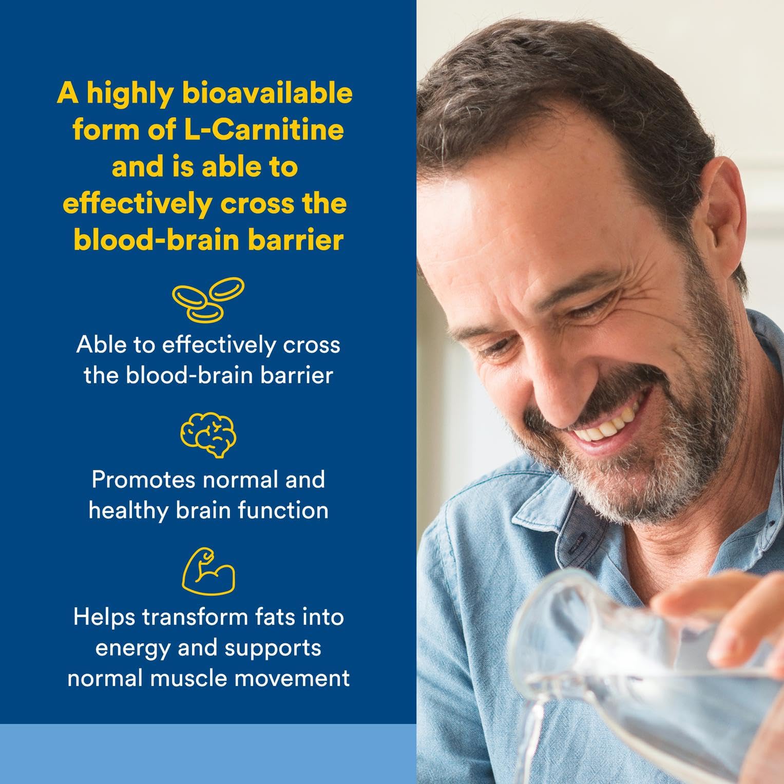 Close-up of Natural Factors Acetyl L-Carnitine capsules supporting memory and focus